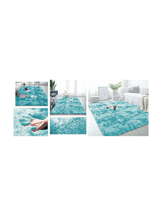 Strado Carpets Αντιολισθητικό Χαλί Ορθογώνιο Shaggy Light Blue 200x200cm