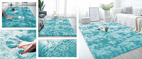 Strado Carpets Ombre Αντιολισθητικό Χαλί Ορθογώνιο Shaggy Light Blue 200x200cm