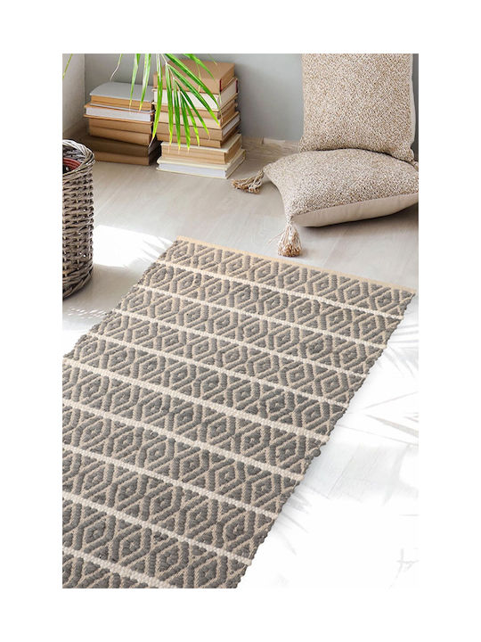 Melinen Teppich Rechteckig Synthetisch,Polyester/Cotton/Leather Gray