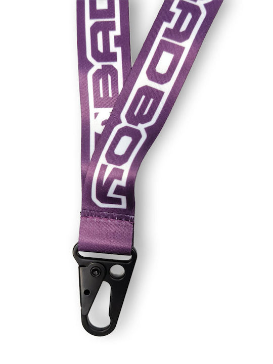 Μπρελόκ Λουράκι Λαιμού Badboy Logo Trn Lanyard Purple White Μπρελόκ Λουράκι Λαιμού Badboy Logo Trn Lanyard Purple White