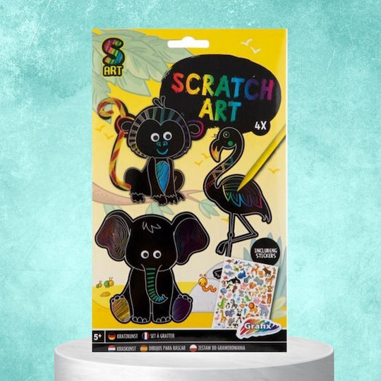 Scratch-off Stickers Elephant Monkey 95059