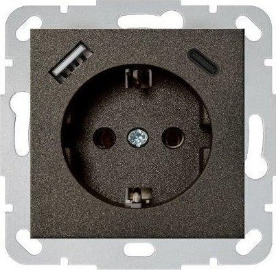 Liregus Einzeln Gemauerte Steckdose mit 2 USB-Anschlüssen