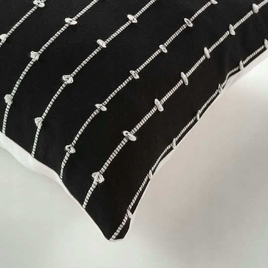 Douceur d'Intérieur Калъф За Възглавница Linechic От 100% Памук Черен 45x45см