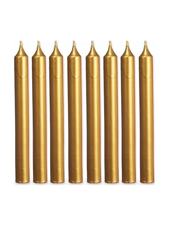 Atmosphera Aromatic Taper Candle Gold 21cm 8 Pieces
