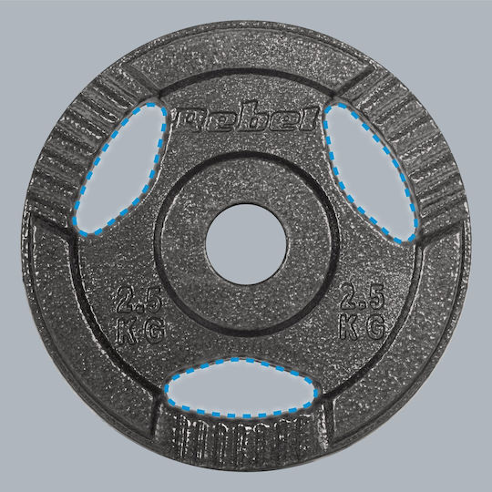 Set of Plates Metal 4 x 2.5kg Ø31mm with Handles