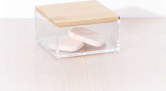 5Five Tabletop Cotton Holder Bamboo Transparent