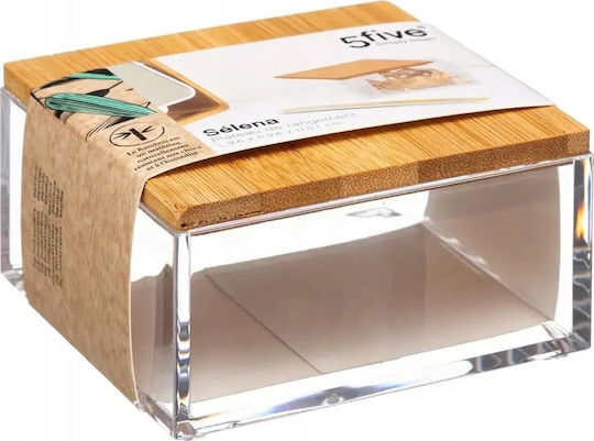 5Five Tabletop Cotton Holder Bamboo Transparent