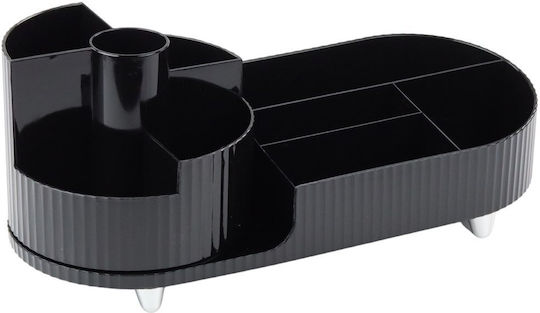 Lean Toys Drehbarer Kosmetikorganisator mit Trennzeichen Schwarz
