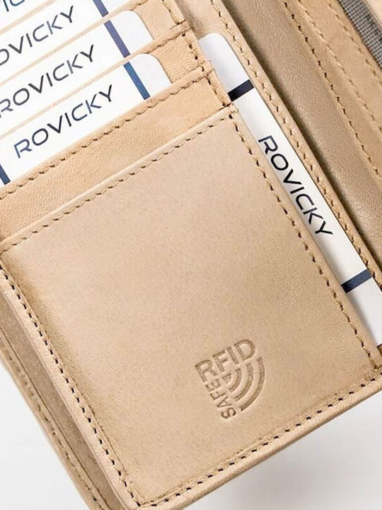 Дамски Кожен Портфейл с RFID Бежов