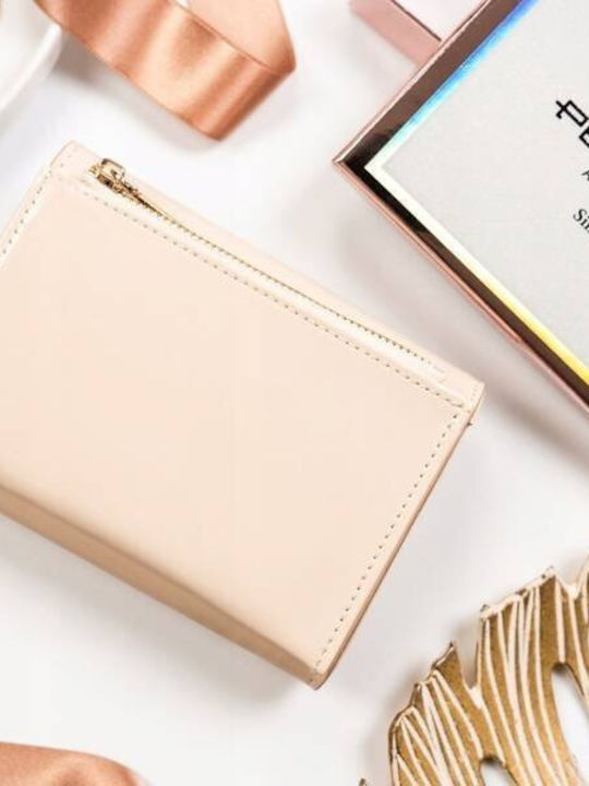 Leather Women's Wallet with RFID Beige