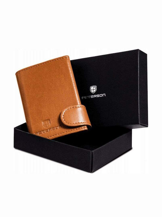 Small Leather Women's Wallet Cards with RFID Brown