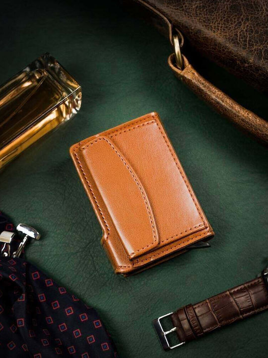 Small Leather Women's Wallet Cards with RFID Brown