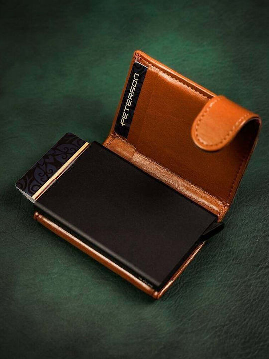 Small Leather Women's Wallet Cards with RFID Brown