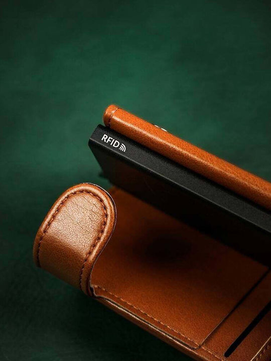 Small Leather Women's Wallet Cards with RFID Brown