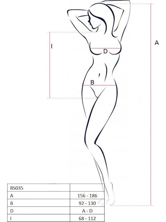 Passion BS035 Sexy Κορμάκι Διχτυωτό White