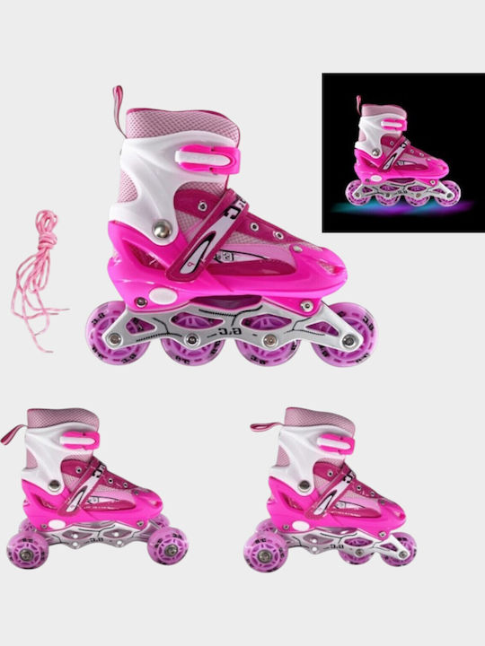 GC Inline Αυξομειούμενα Rollers Ροζ 3 σε 1 Παιδικά