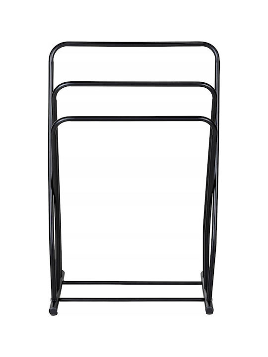 Wenko Single Wall-Mounted Bathroom Freestanding Towel Rack Inox Black