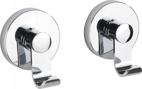 Wenko Vacuum Ράγα Μπάνιου Διπλή Επιτοίχια με Βίδες ​5x6cm Ασημί