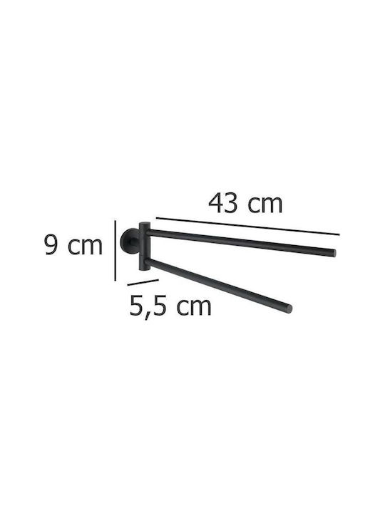 Wenko Ράγα Μπάνιου Διπλή Επιτοίχια με Βίδες ​5.5x43cm Μαύρη