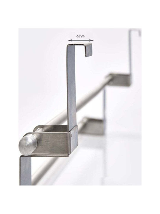 Zeller Doppel Wandhalterung Badezimmerhaken mit Schrauben 57x18,5cm Silber