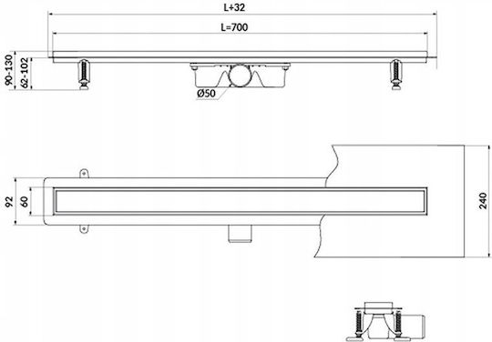 Cersanit Siphon Shower Gray
