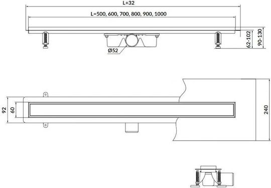 Cersanit Siphon Shower Gray
