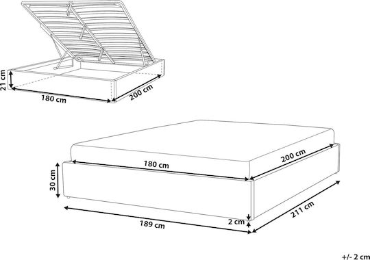 Dinan Suport King Size Cu Spațiu De Stocare Pentru Saltea 180x200cm Bej Dinan Suport King Size Cu Spațiu De Stocare Pentru Saltea 180x200cm Bej