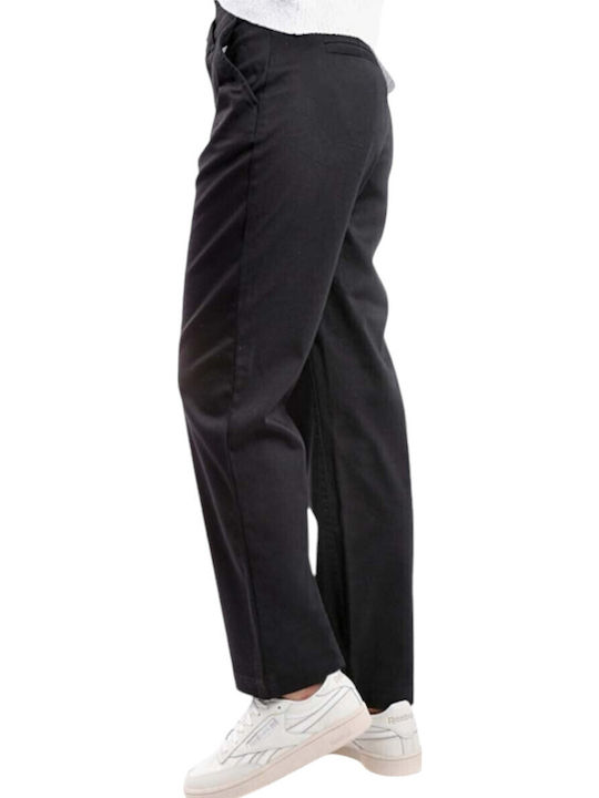 Women's High-waisted Chino Trousers Regular Fit Black