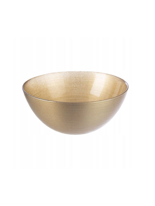 Eurofirany Dekorative Schüssel Glas Gold 21x21cm 1Stück