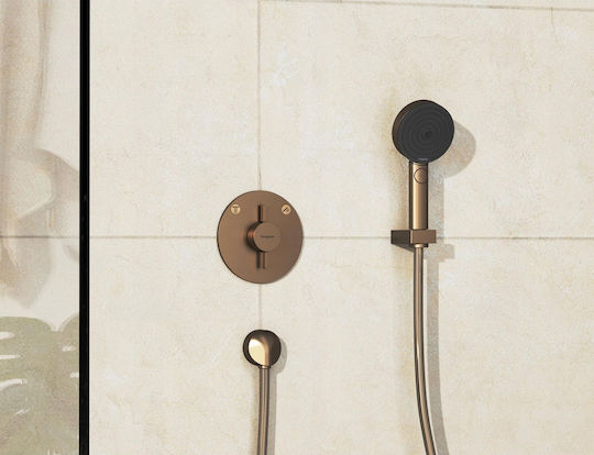 Hansgrohe Комплект смесител и чучур за вграждане за душ кабина Бронзов