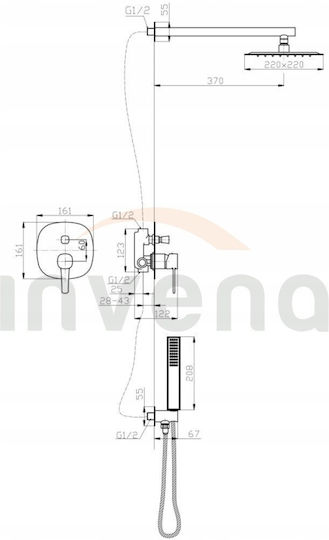 Invena за душ кабина Златист Invena за душ кабина Златист