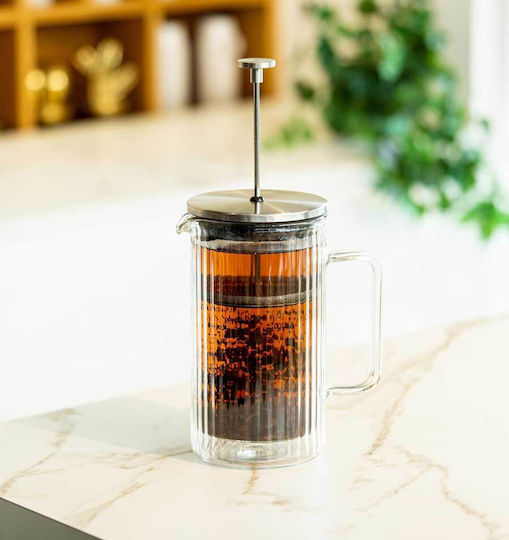 Double-walled French Press Vialli Design Tulip Silver Matte 1 L
