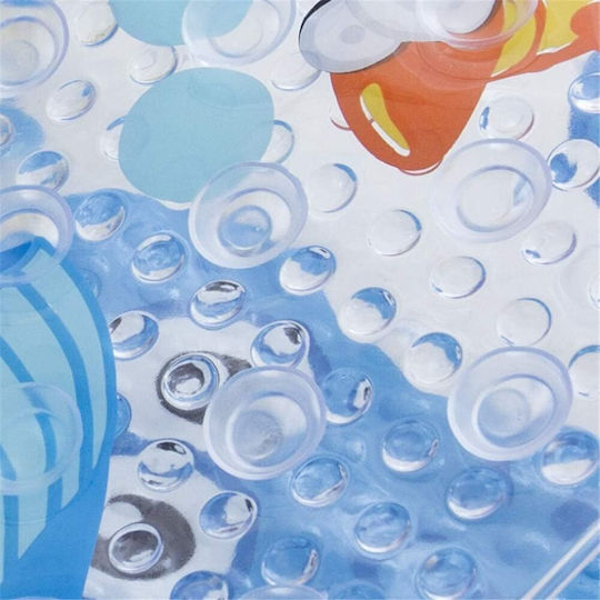 Rutschfeste Badematte mit Saugnäpfen Blau 39x69εκ.