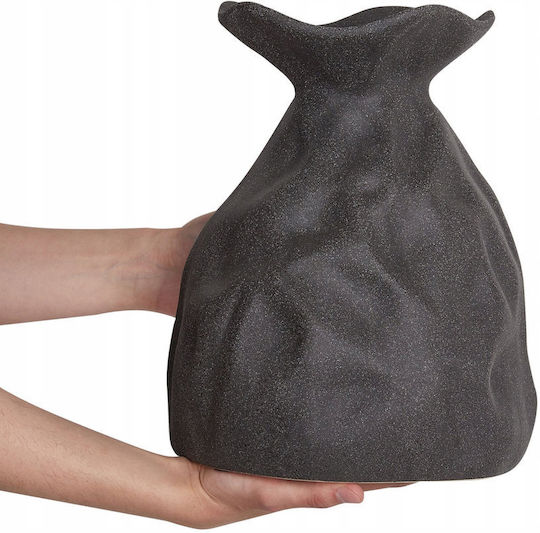 Beliani Vază Decorativă Ceramică Coontail Negru 1buc