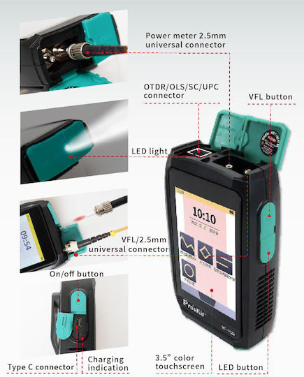 Proskit MT-7620 Optical Fiber Cable Tester USB Digital