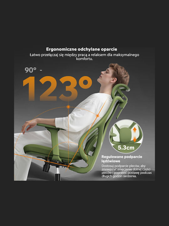 Office Chair with Adjustable Arms Green SENSE7