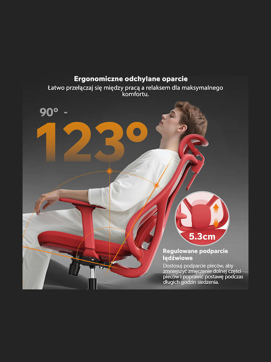 Office Chair with Adjustable Arms Red SENSE7