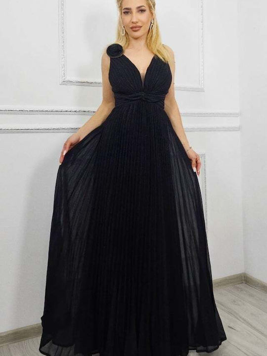 Satin Damenkleid Abend Schwarz