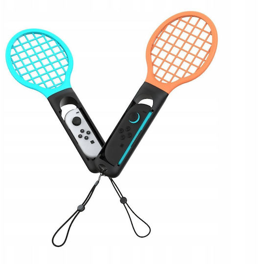 Yaxo Tennis Pro Set Joy-con Grip Ns/ns2 Inferno Orange & Hydro Blue