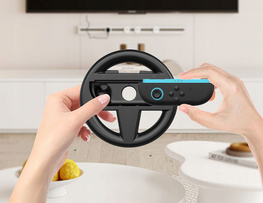 2x Steering Wheel Holder Joy-con Nintendo Switch 2 Nsw2 Mario Kart 2x Black Jys-ns226