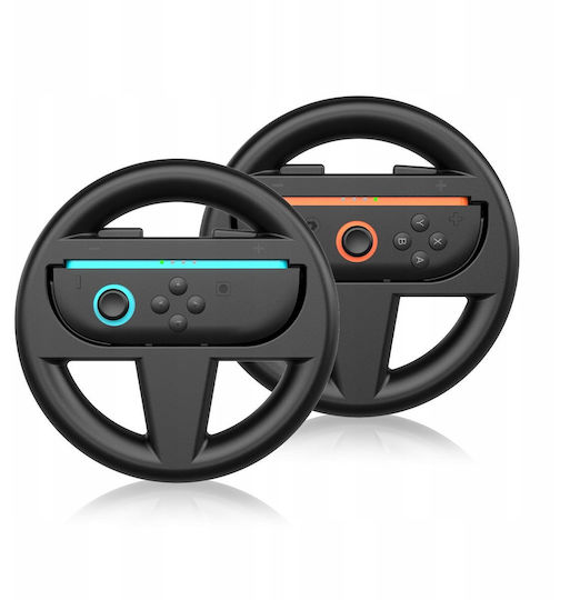2x Steering Wheel Holder Joy-con Nintendo Switch 2 Nsw2 Mario Kart 2x Black Jys-ns226