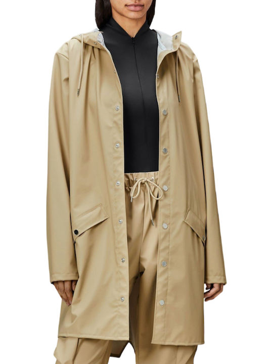Women's for Hiking Short Lifestyle Jacket Waterproof for Spring or Autumn Beige