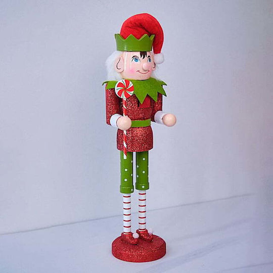 Decorațiune De Crăciun Elf De Moș Crăciun Baston De Acadea 38cm