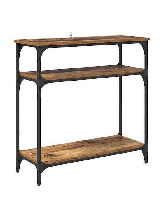 Console Table Wood & Metal Old Wood L75xW29xH75cm