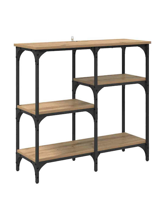 Console Table Wood & Metal Artisan Oak L80xW29xH75cm