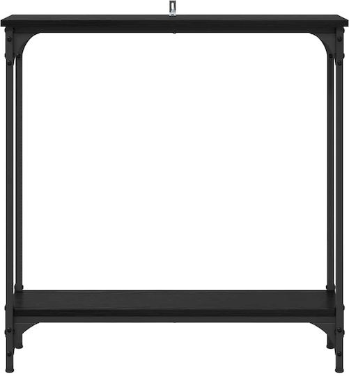 Console Table Wood & Metal Black Beech L75xW22.5xH75cm