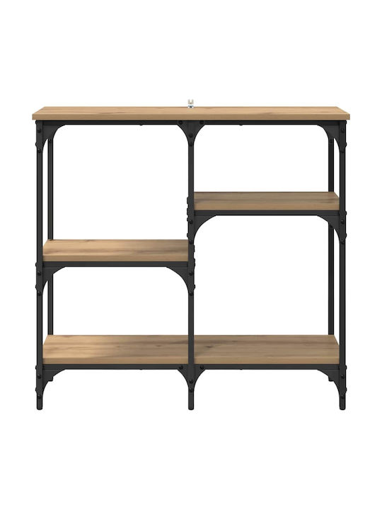 Console Table Wood & Metal Artisan Oak L80xW29xH75cm