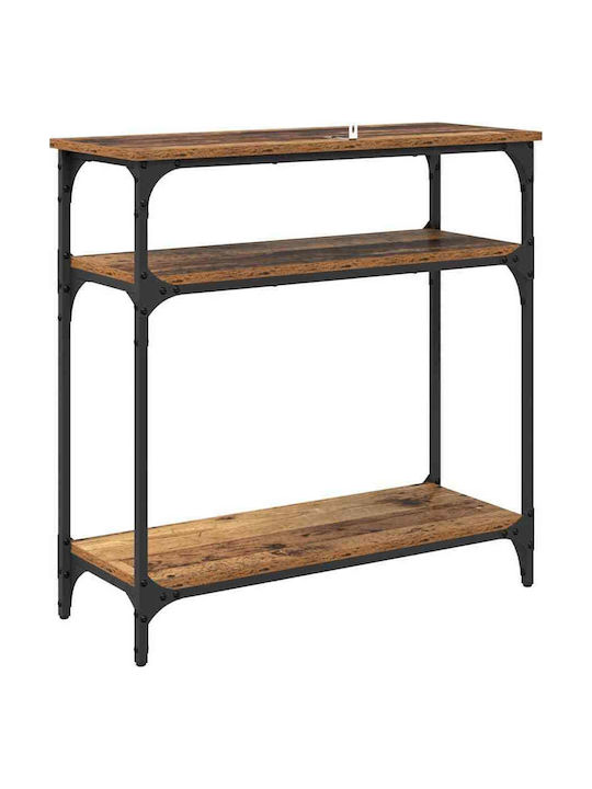 Console Table Wood & Metal Old Wood L75xW29xH75cm