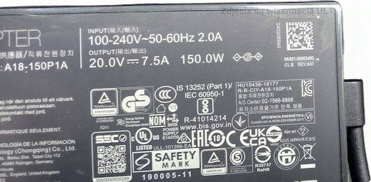 Τροφοδοτικό Asus Asus 0a001-00083400 Προσαρμογέας Τροφοδοσίας Μετατροπέας Εσωτερική 150 W Μαύρο