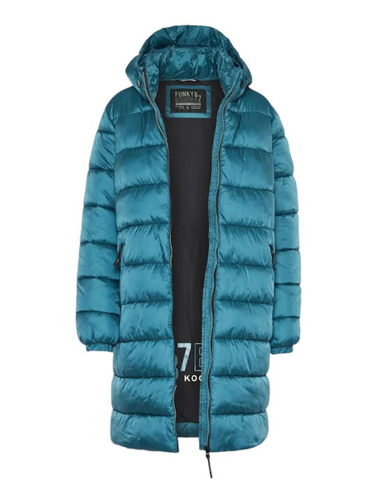 Lang Damen Puffer Jacke für Winter Grün